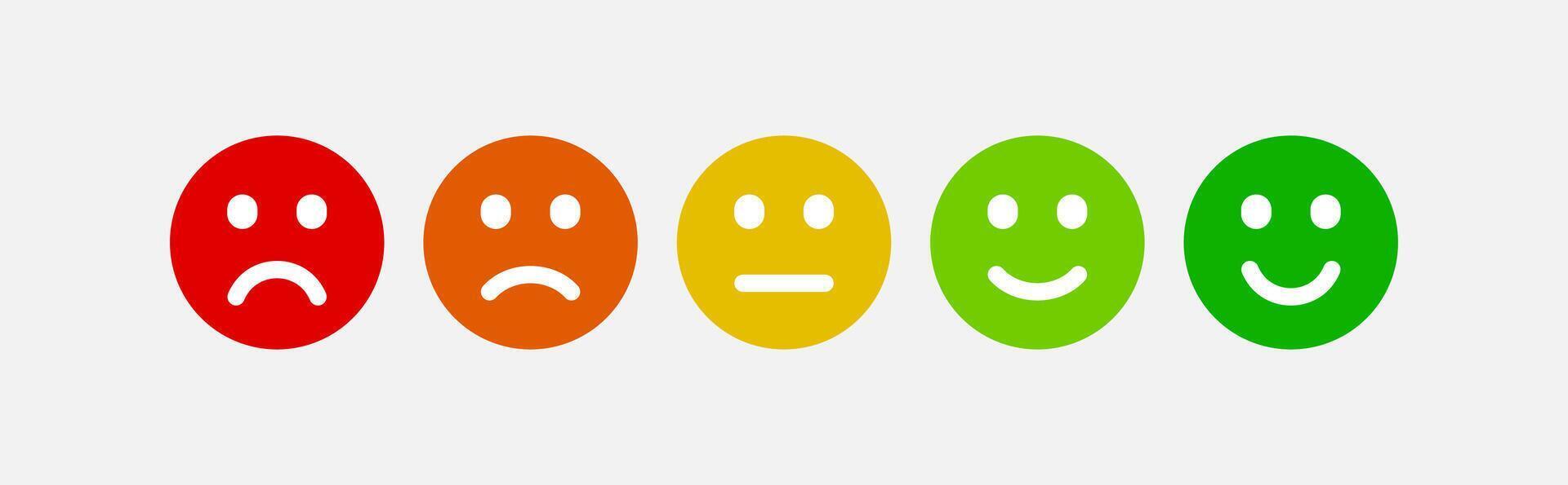 emotionell humör skala emoji. kund tillfredsställelse indikator uttryckssymboler isolerat vektor. vektor