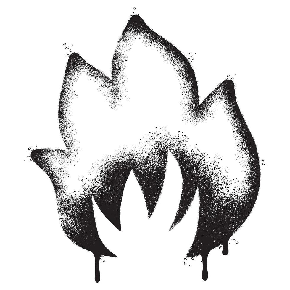 sprühen gemalt Graffiti Feuer Flamme Symbol gesprüht isoliert mit ein Weiß Hintergrund. Graffiti Feuer Flamme Symbol mit Über sprühen im schwarz Über vektor
