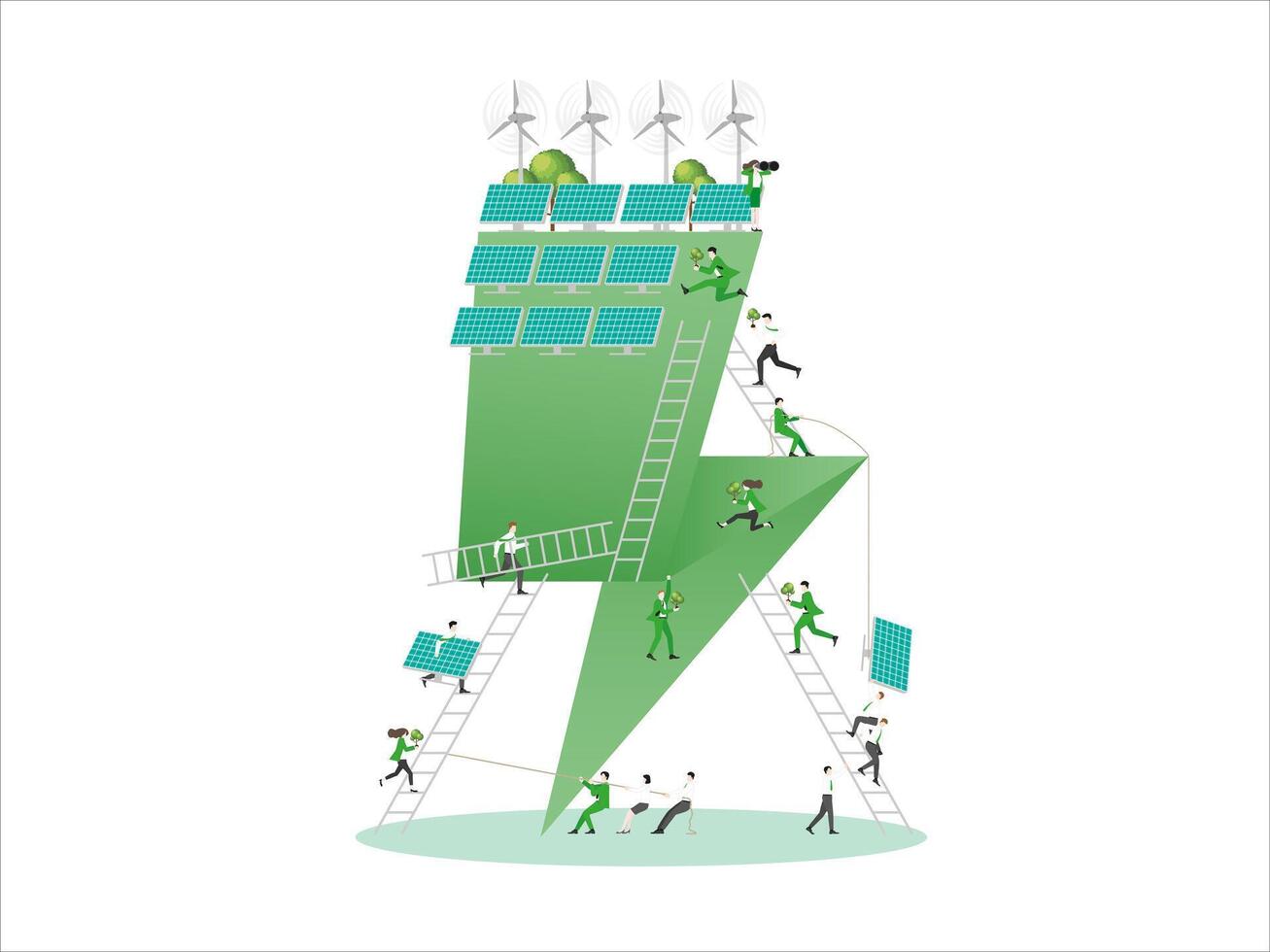 esg Nachhaltigkeit Geschäft Kohlenstoff Kredit, Grün Energie. vektor