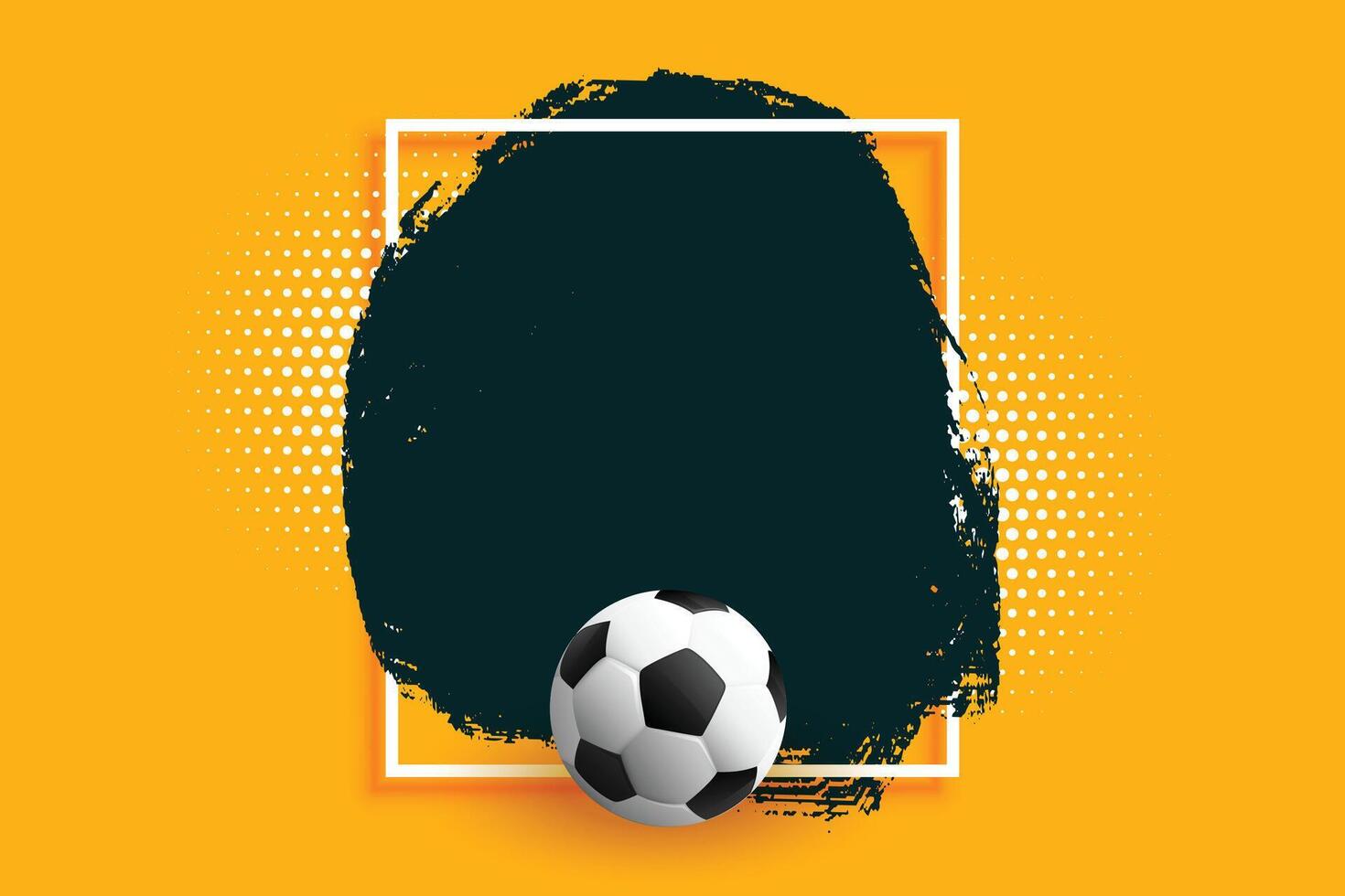 grungy Stil 3d Fußball Turnier Gelb Poster zum Meister vektor