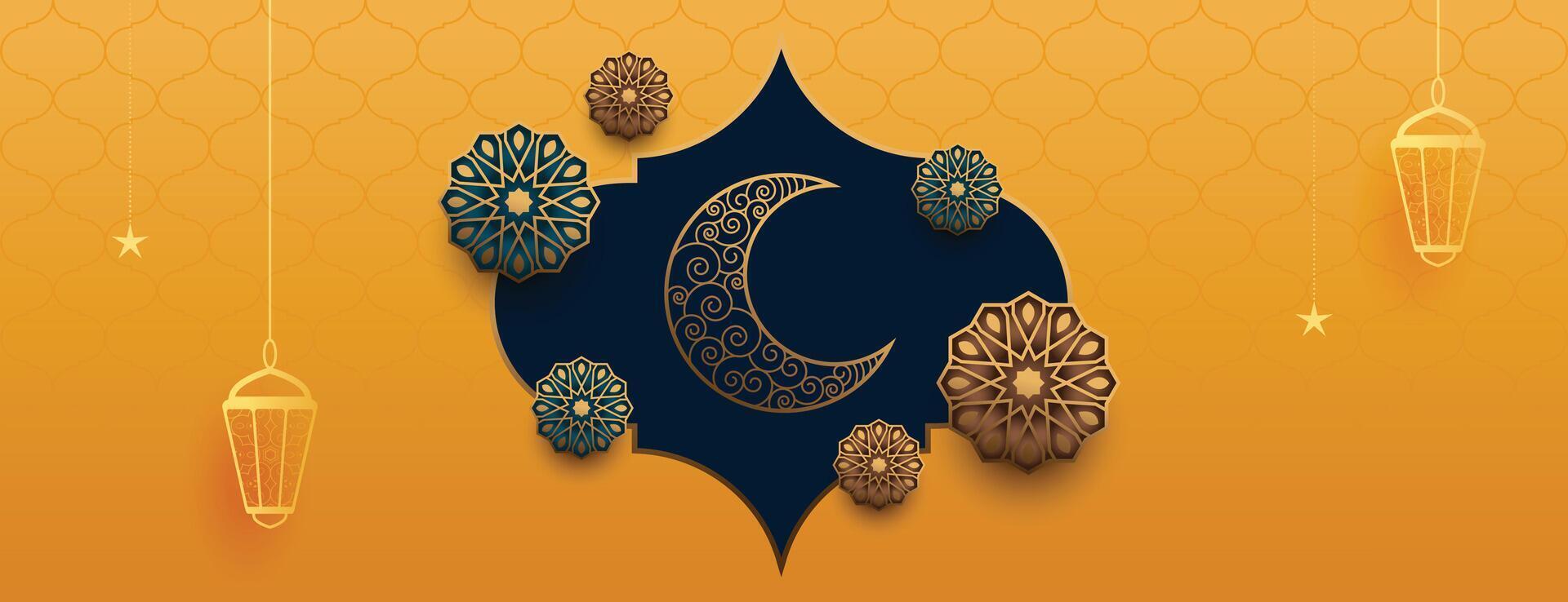 realistisch dekorativ eid Festival islamisch Banner Design vektor