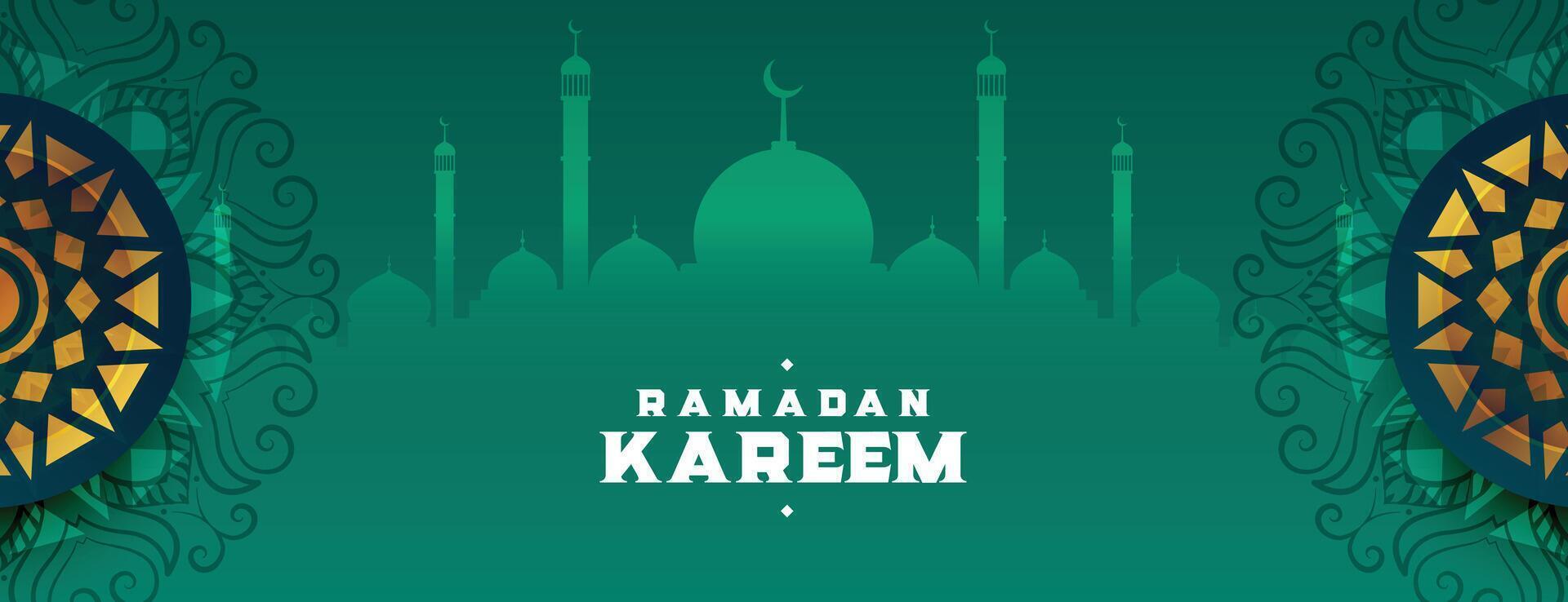 dekorativ ramadan kareem islamic baner med arabesk dekoration vektor
