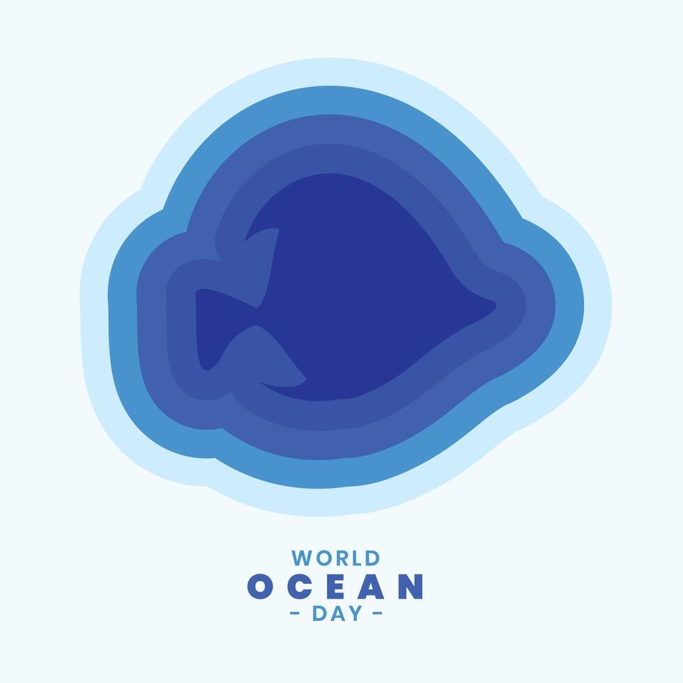 Papier Stil Fisch Illustration zum Welt Ozean Tag vektor