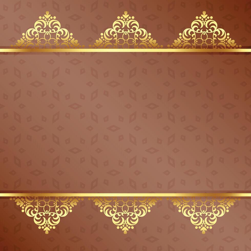 Arabisch Stil golden Blumen- Rand zum Jäten oder Gruß Karte Design vektor