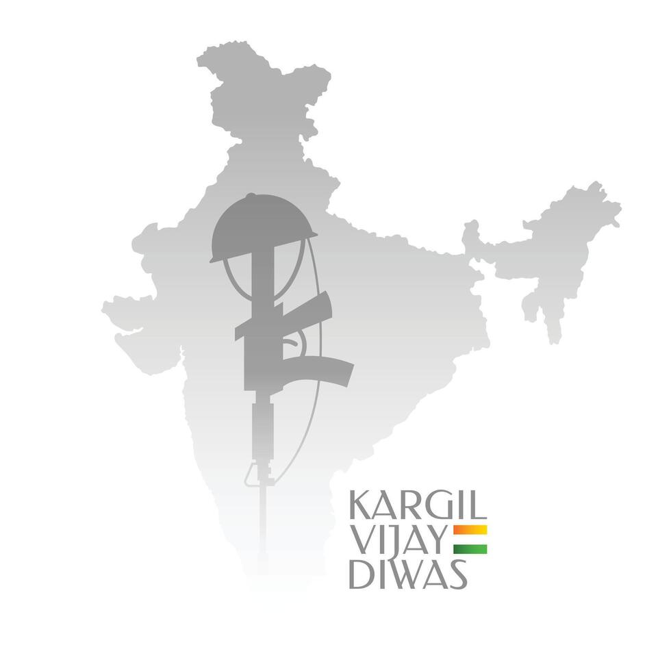 kargil vijay diwas patriotisk affisch med nation Karta och krig tema vektor