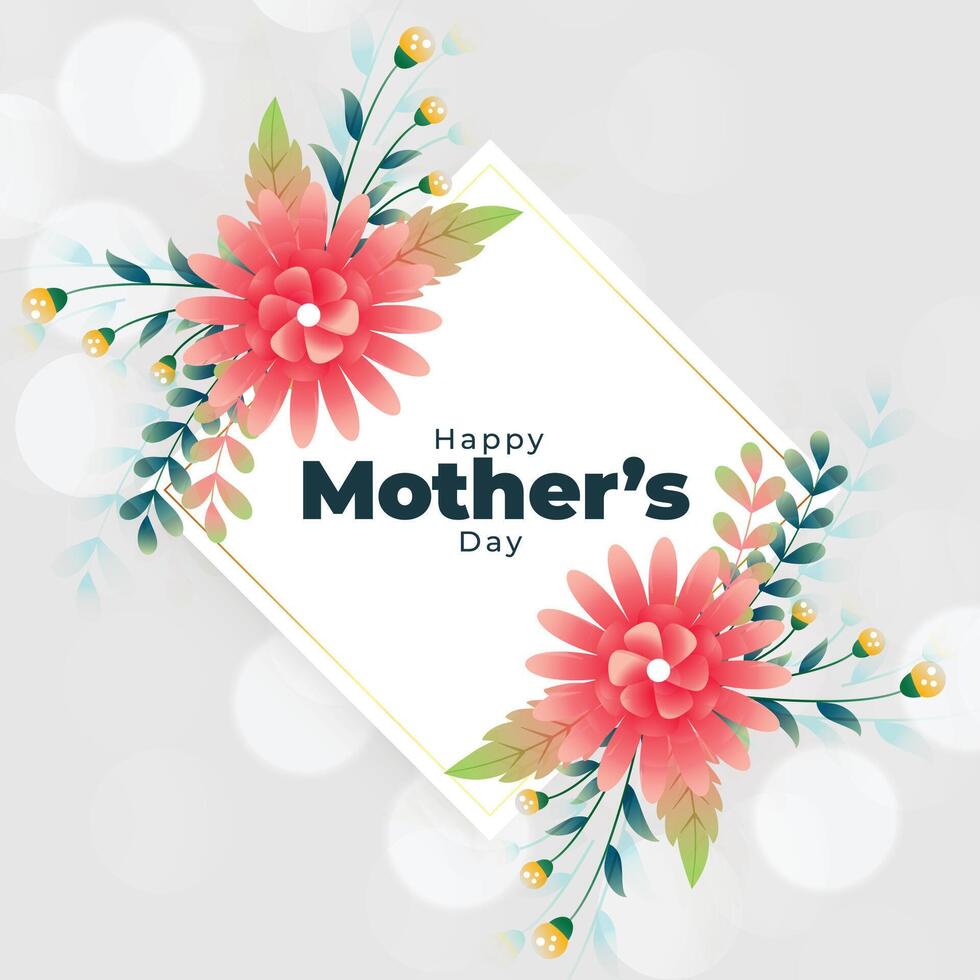 Lycklig mödrar dag blomma dekoration bakgrund design vektor