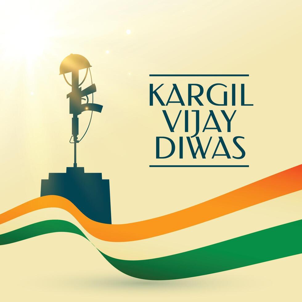 kargil vijay diwas firande bakgrund med indisk flagga design vektor