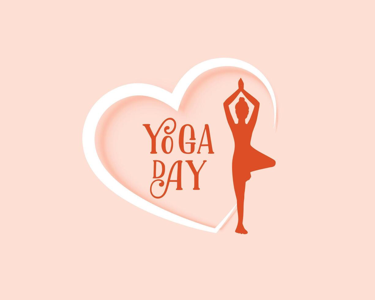 stilvoll Yoga Tag Veranstaltung Hintergrund mit Liebe Herz Design vektor