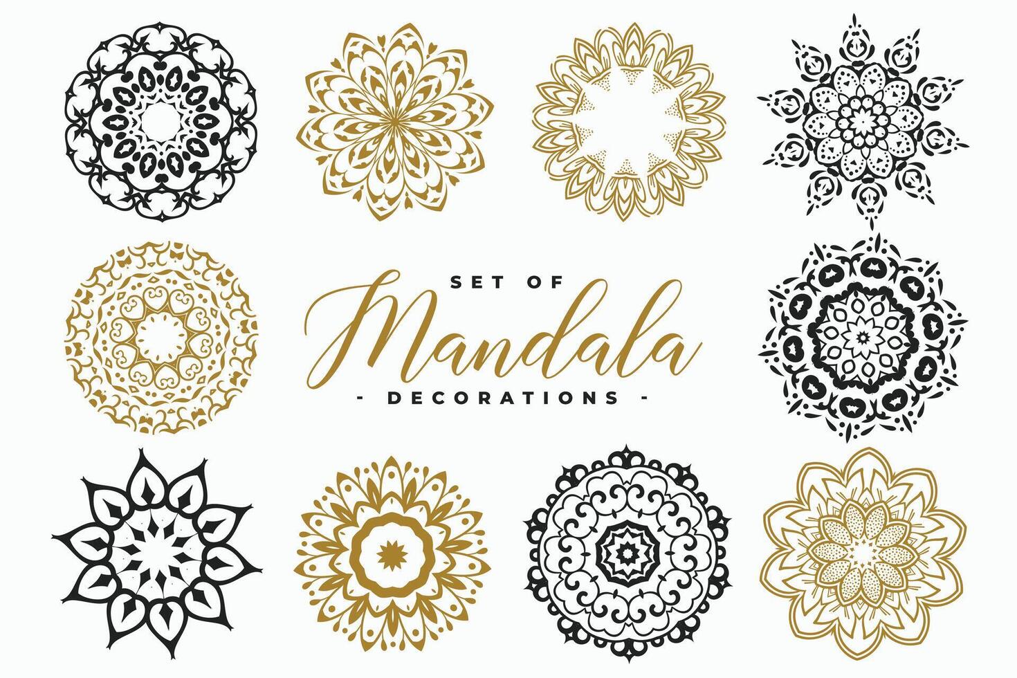 groß Sammlung von Mandala Muster Dekoration vektor