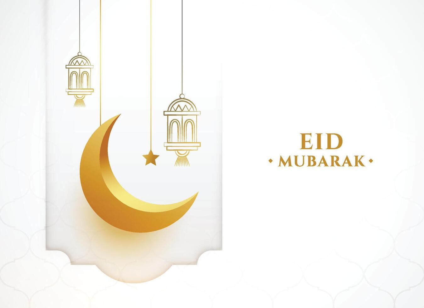 helig festival eid mubarak inbjudan bakgrund med 3d måne design vektor