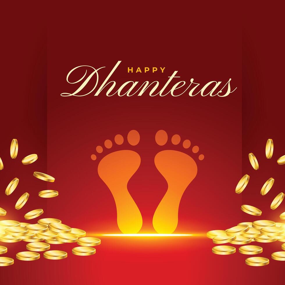 dekorativ shubh dhanteras händelse bakgrund fira festival av välstånd vektor