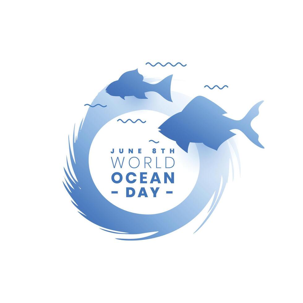 Auge fangen Welt Ozean Tag Veranstaltung Poster speichern und sauber Ökosystem vektor