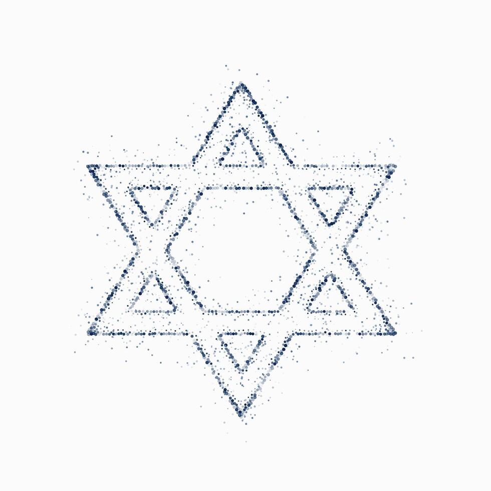 traditionell jüdisch Star Symbol Hintergrund mit Partikel bewirken vektor