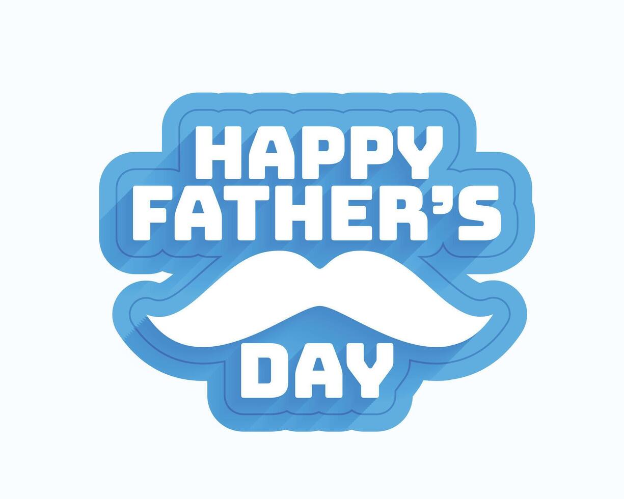 Lycklig fars dag glad bakgrund med mustasch för särskild pappa vektor
