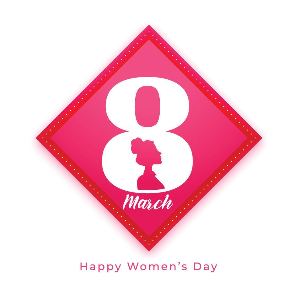 8:e Mars Lycklig kvinnor dag lyckönskningar kort design vektor