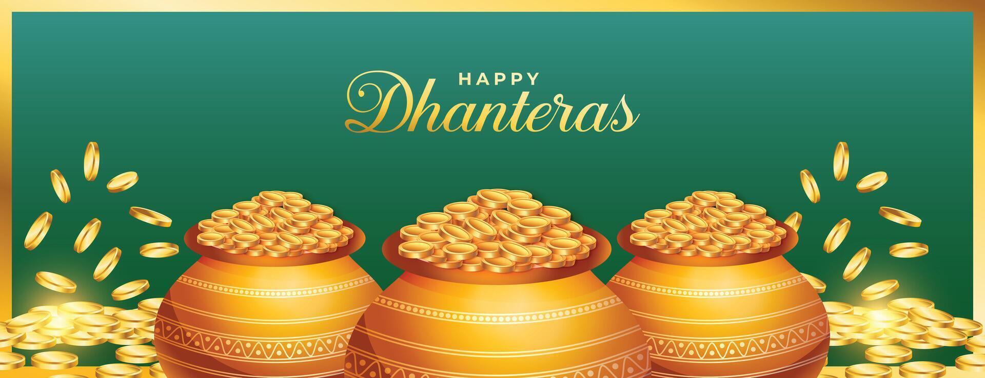 froh shubh Dhanteras festlich Hintergrund zum Diwali Rituale vektor