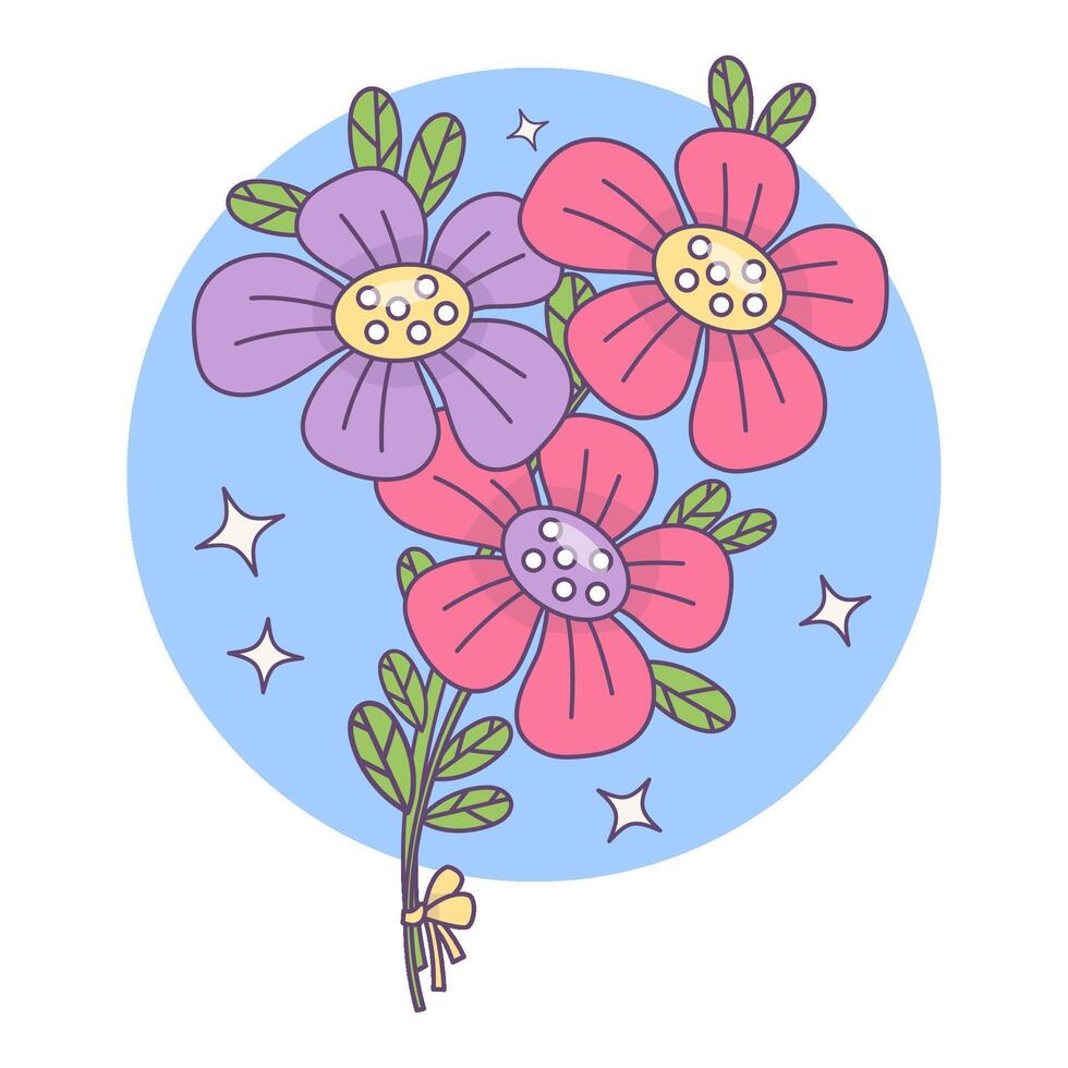 bukett av blommor. festlig blommande kamomill växter. vektor illustration