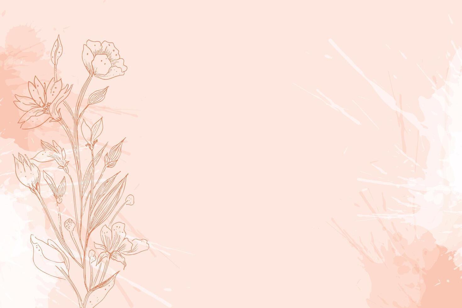 Linie Stil Hand gezeichnet abstrakt botanisch Blume Hochzeit Banner vektor