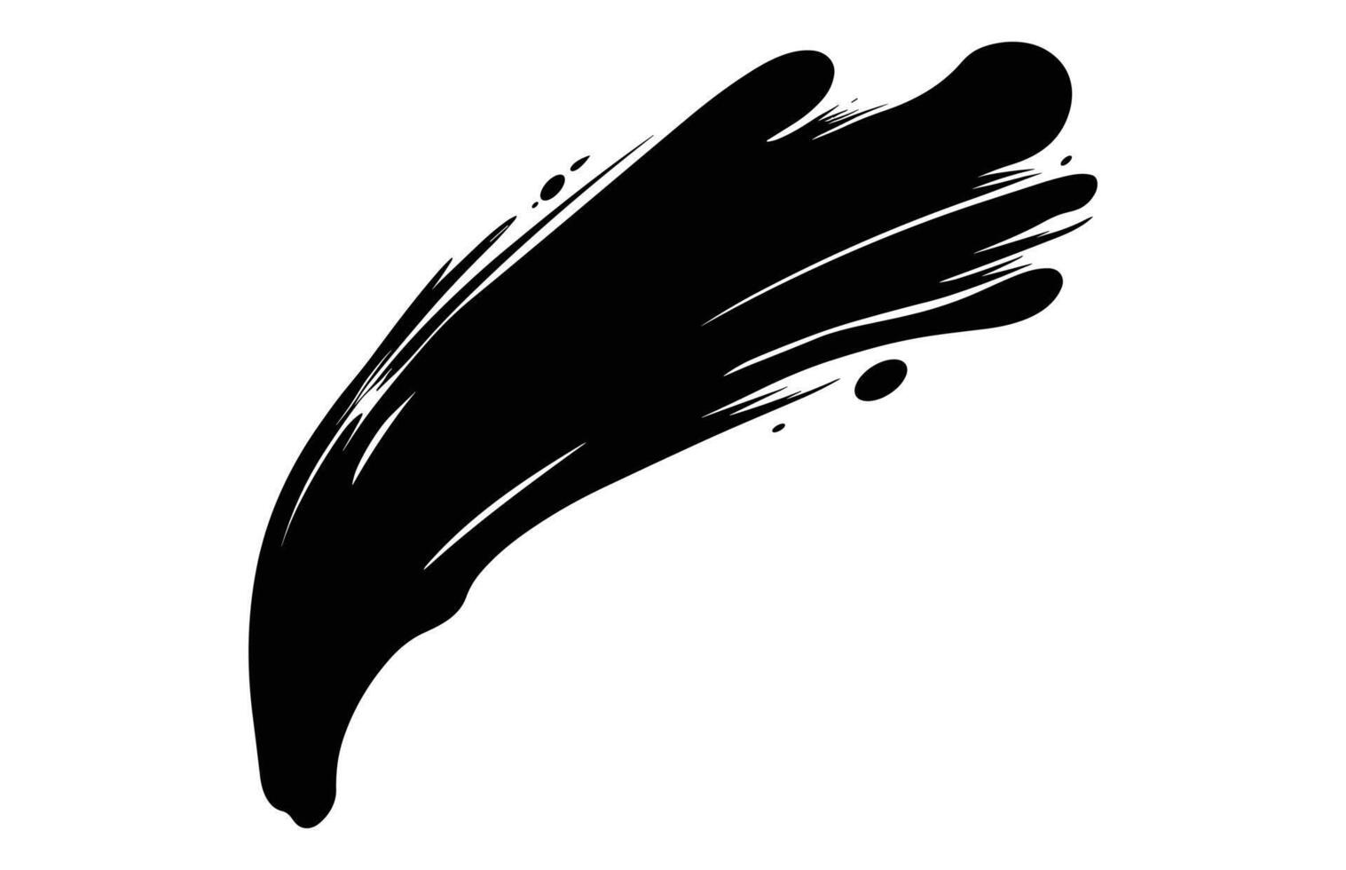 måla borsta stroke silhuett, samling av borsta stroke för svart bläck måla vektor