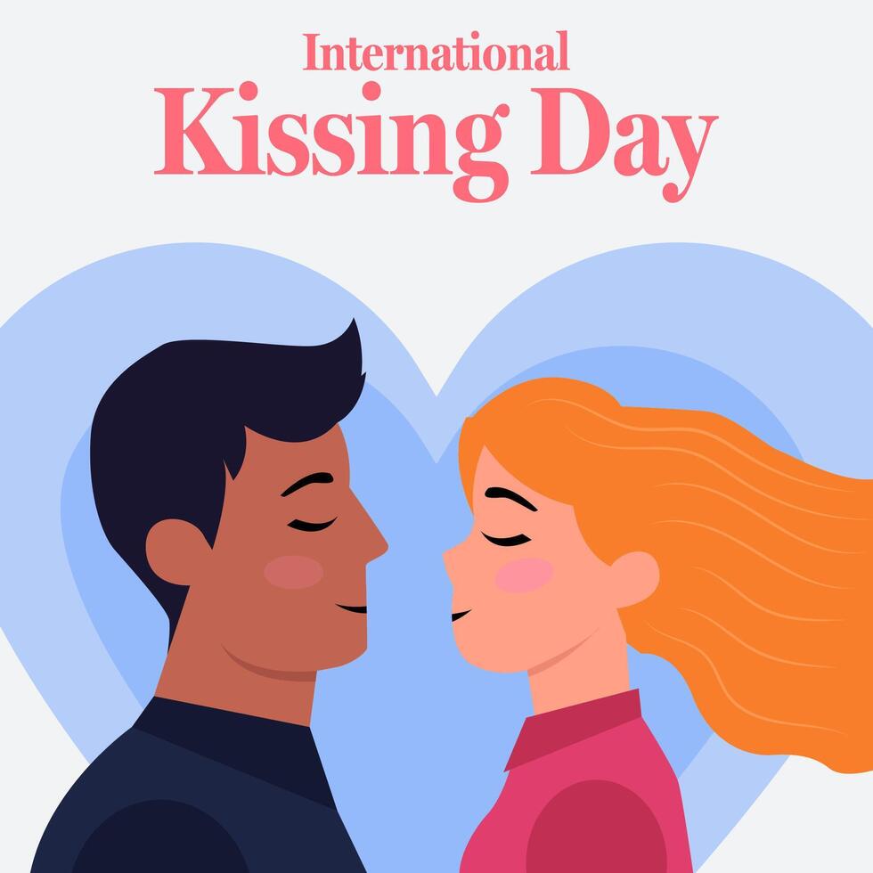 internationell kissing dag illustration i platt design vektor