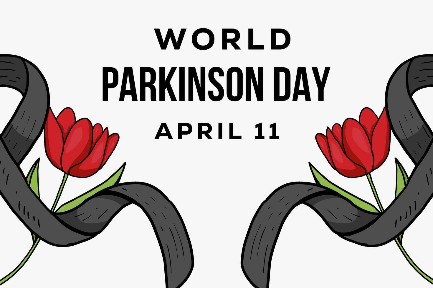 Hand gezeichnet Welt Parkinson Tag Hintergrund Illustration vektor
