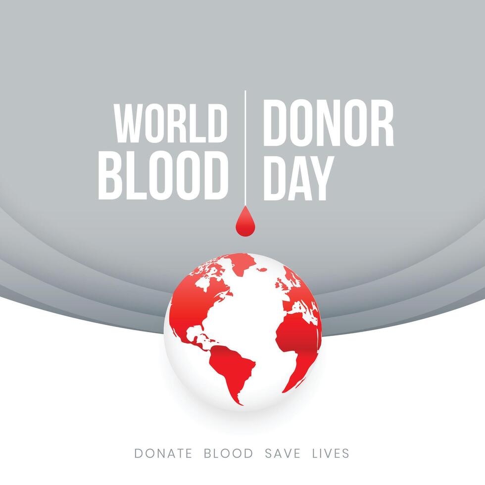 Welt Blut Spender Tag Poster mit Erde Design vektor
