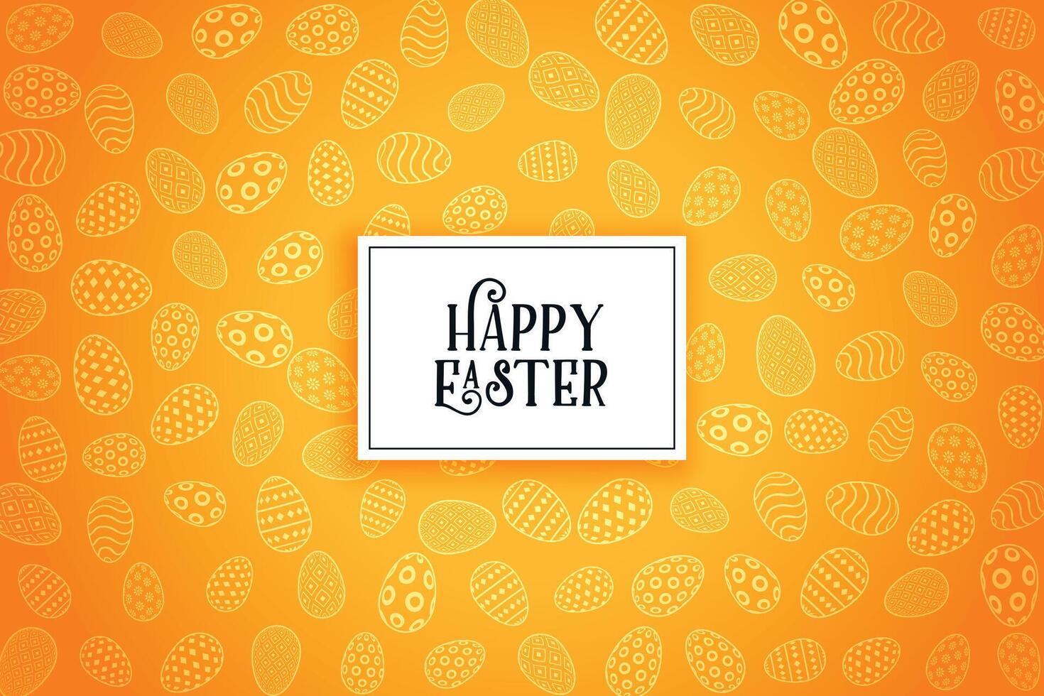Lycklig påsk ägg gul mönster bakgrund design vektor