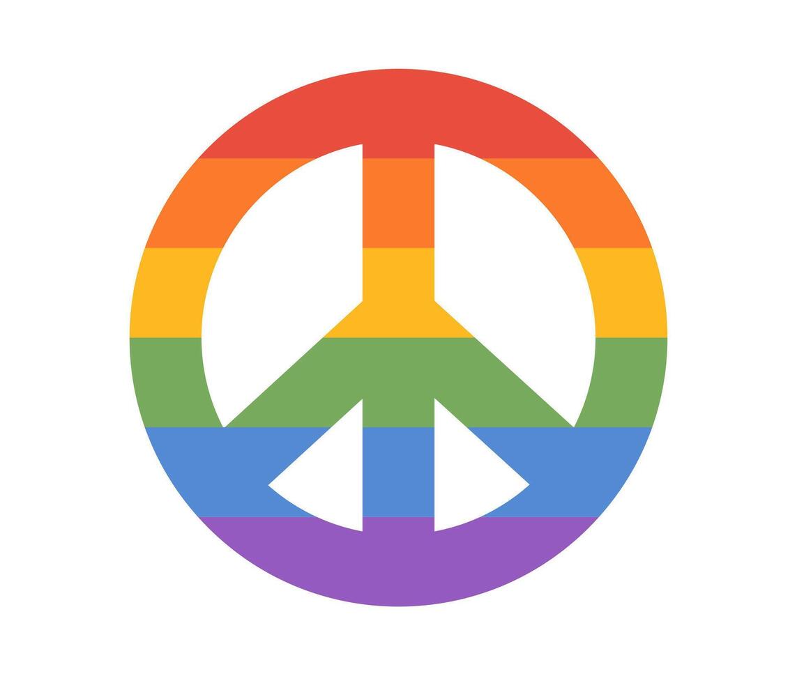 lgbt Regenbogen Frieden unterzeichnen. Symbol von lgbtq Stolz Gemeinschaft. Vektor Illustration im Hand gezeichnet Stil