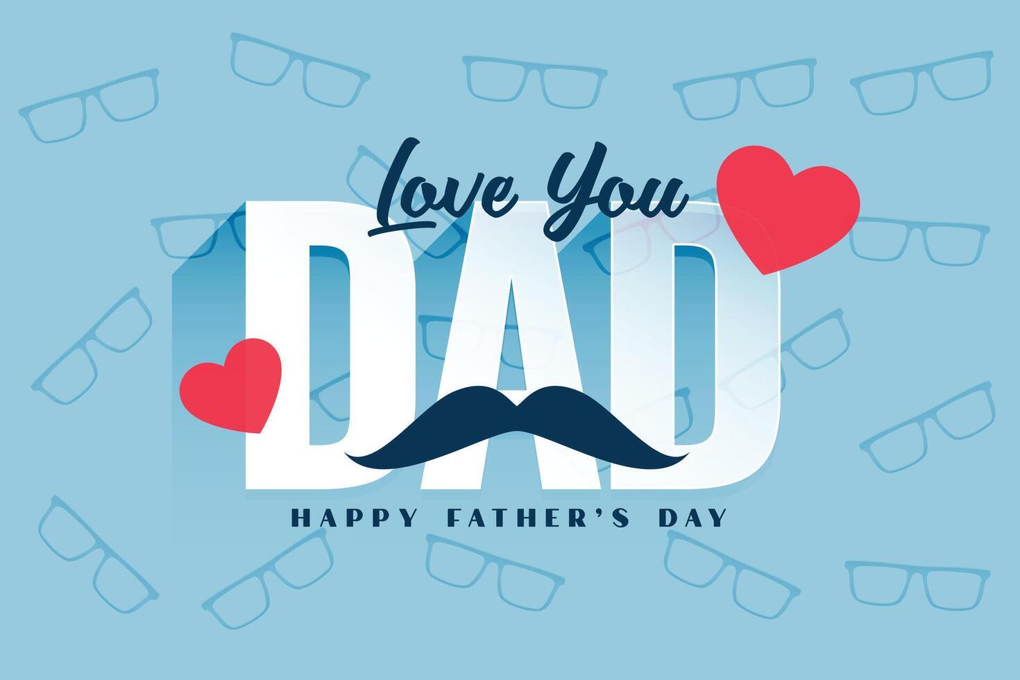 elegant Lycklig fars dag hälsning kort med kärlek du pappa meddelande vektor