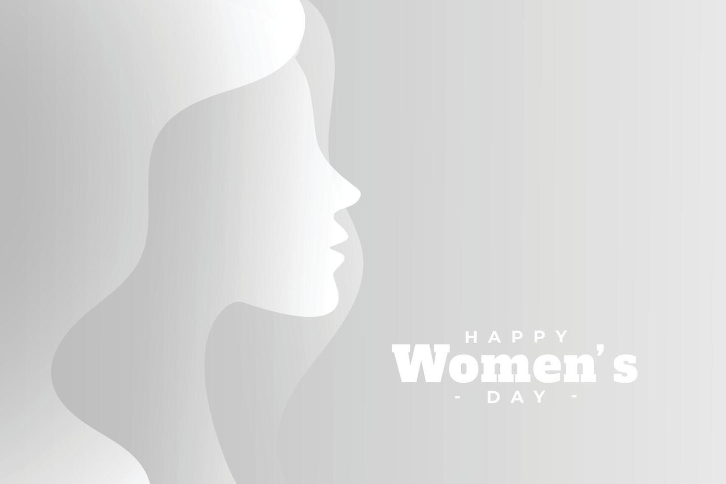 minimalistisch Damen Tag Karte mit weiblich Gesicht vektor
