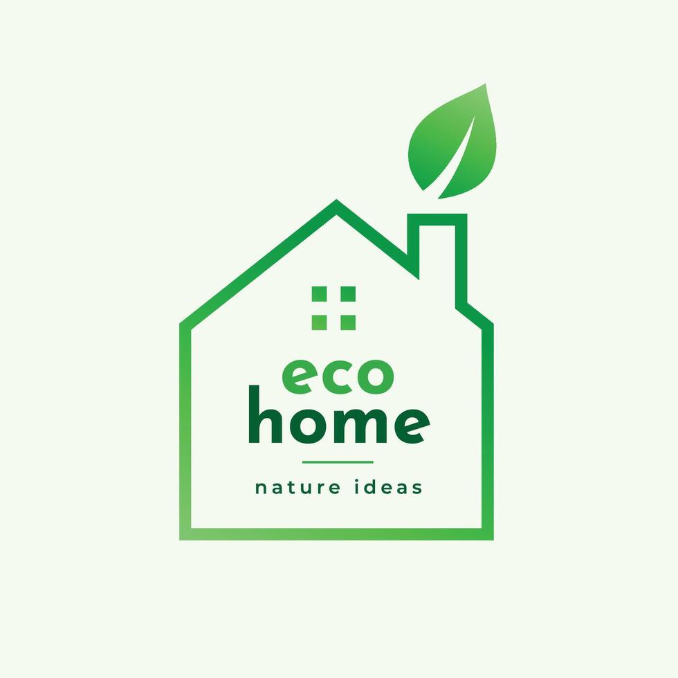 trendig eco vänlig smart hus ikon bakgrund med blad design vektor