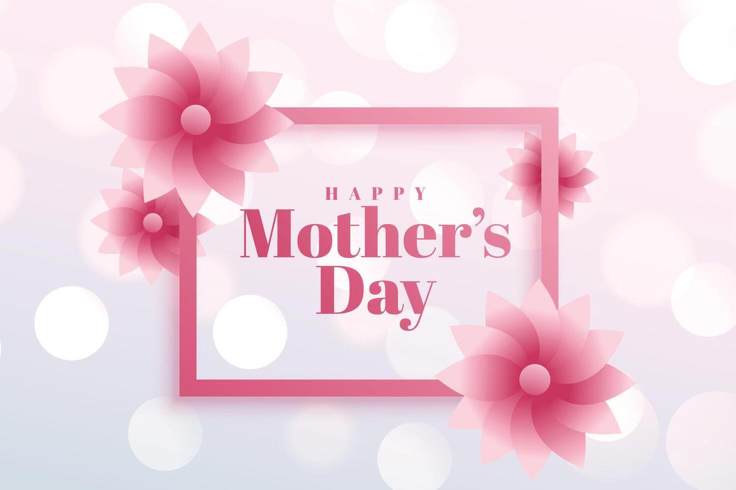 Mütter Tag Blume Gruß mit Bokeh Hintergrund vektor