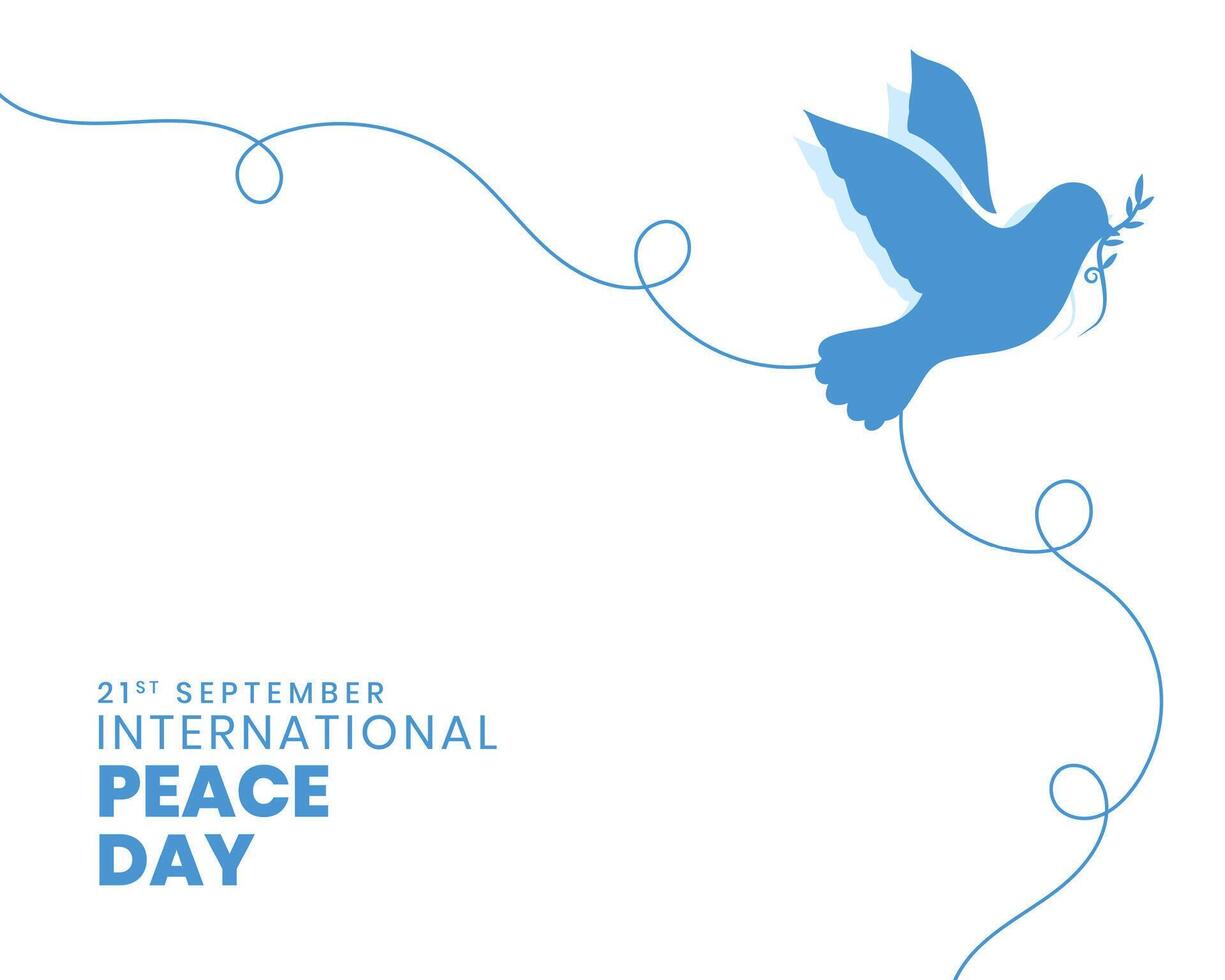 21 .. September Welt Frieden Tag Poster mit Taube Vogel im Papierschnitt Stil vektor