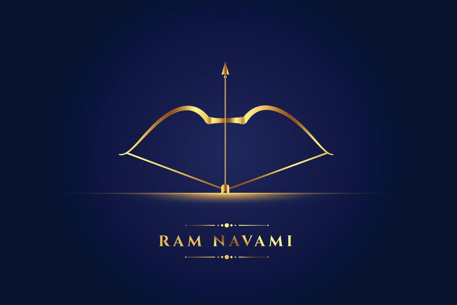 golden Bogen Pfeil RAM Navami Gruß Design vektor