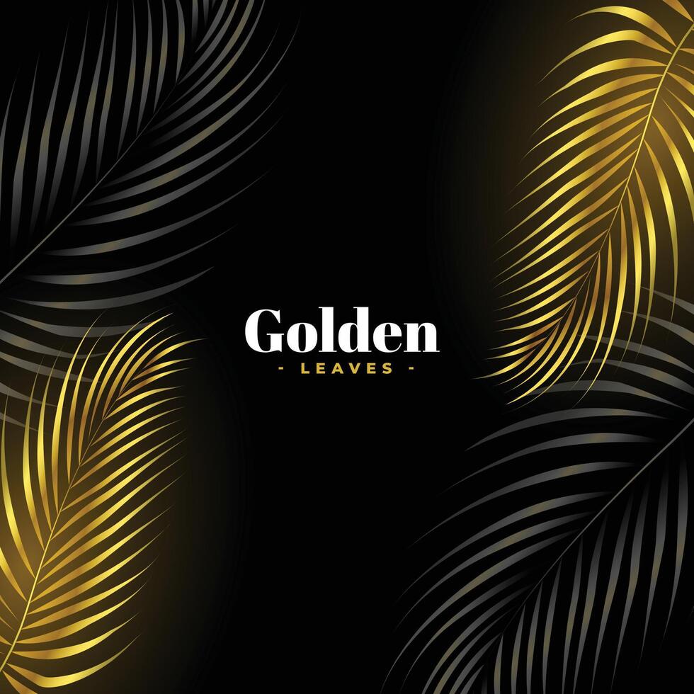 glänzend golden und schwarz Palme Blätter Grafik vektor