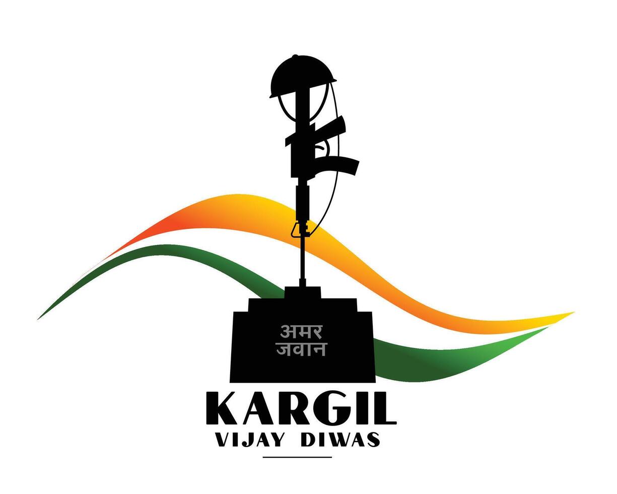 kargil vijay diwas seger bakgrund med indisk tricolor flagga vektor
