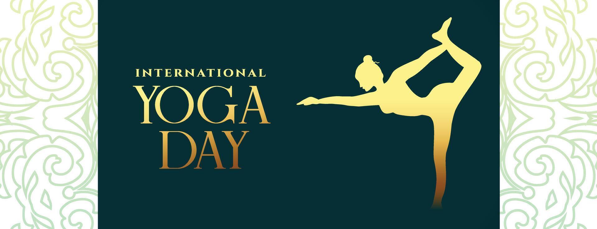 eleganta yoga dag hållning baner för lugna ad wellness vektor