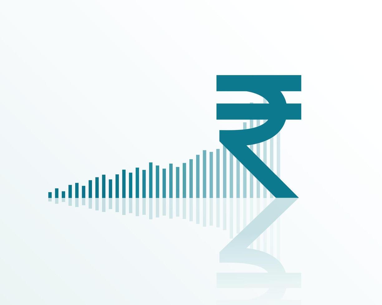 indisk pengar rupee tecken bakgrund nyckel till ekonomisk välstånd vektor