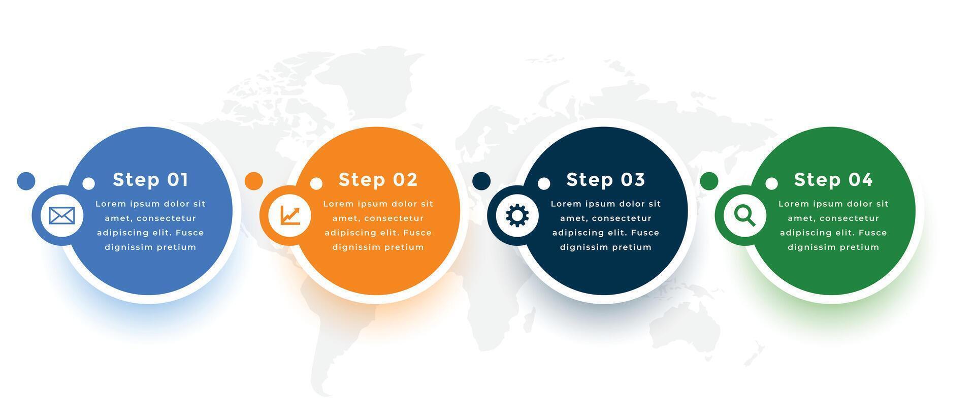 vier Schritt Infografik Fortschritt Diagramm Vorlage zum Geschäft Erfolg vektor