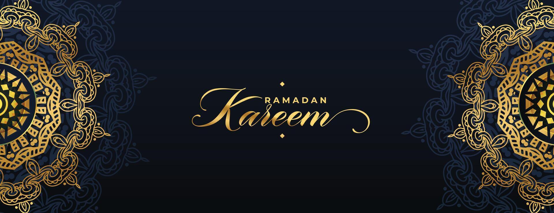 Mandala Arabisch Stil Ramadan kareem Banner Design vektor