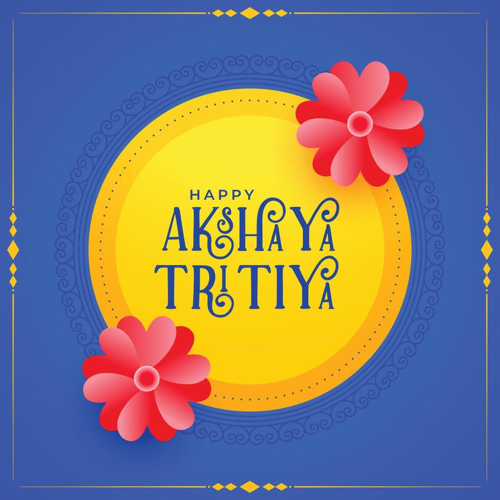 indisk stil akshaya tritiya blomma dekorativ hälsning lyckönskningar design vektor