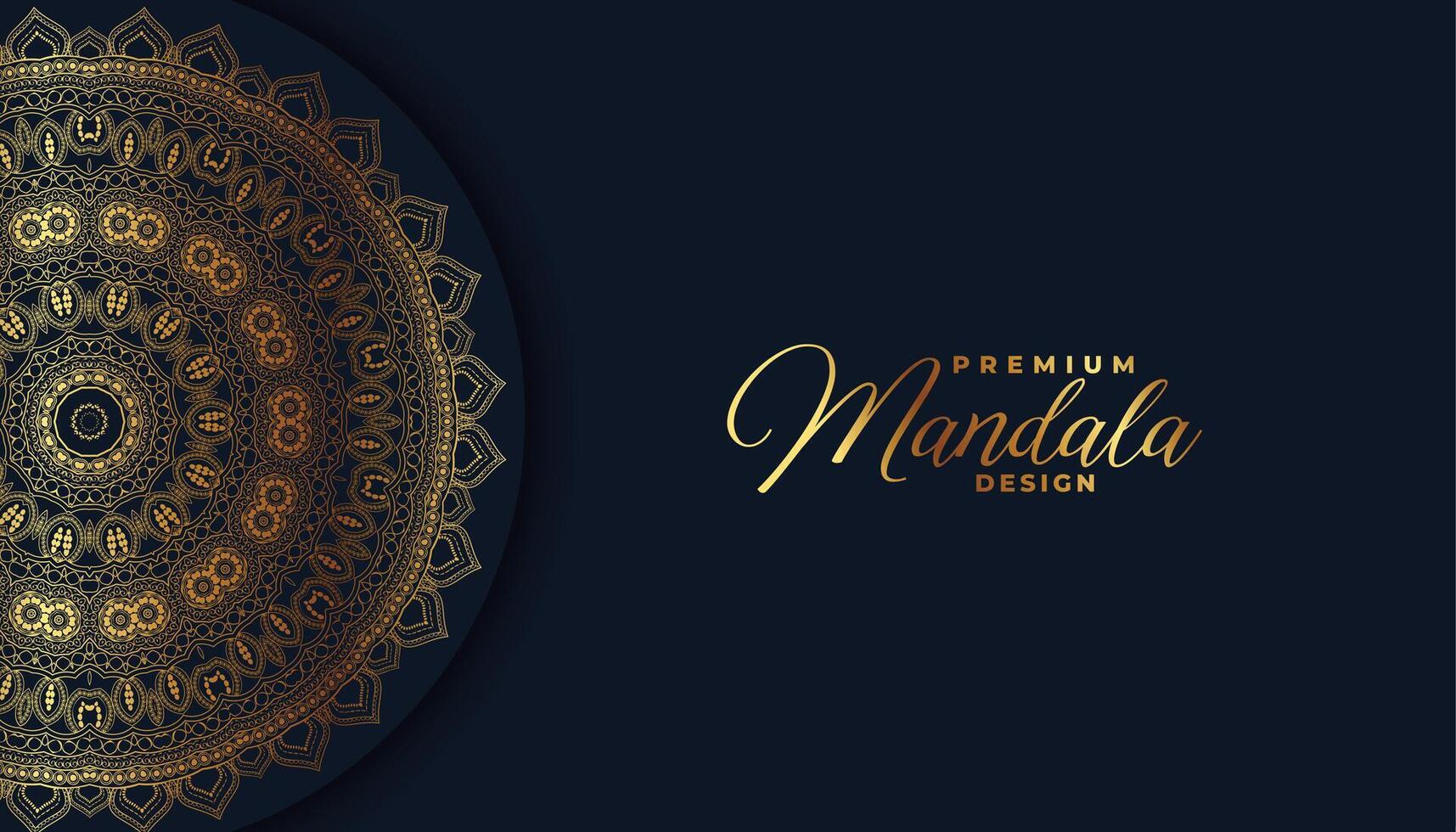 luxuriös indisch Stil Mandala Muster dunkel Hintergrund vektor