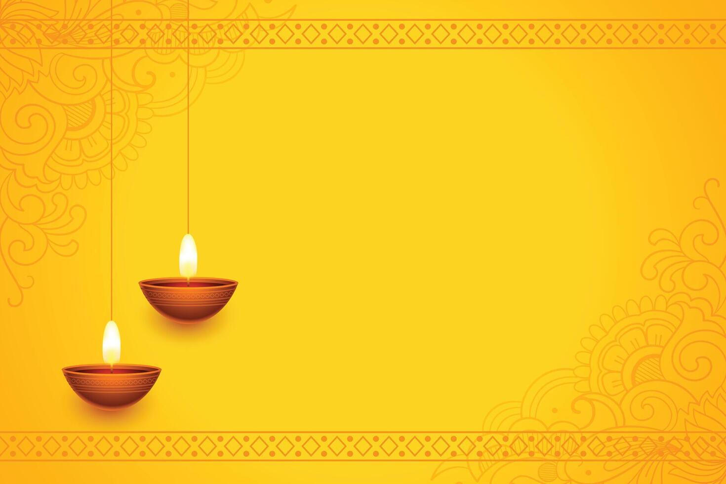 traditionell shubh deepavali gul bakgrund med text Plats och diya design vektor