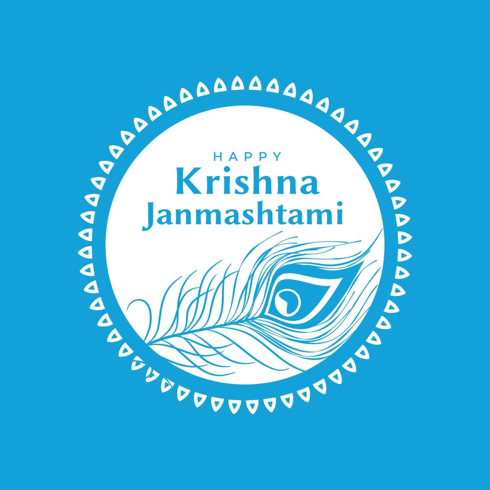 eben Farbe dekorativ krishna Janmashtami Festival Gruß Design vektor