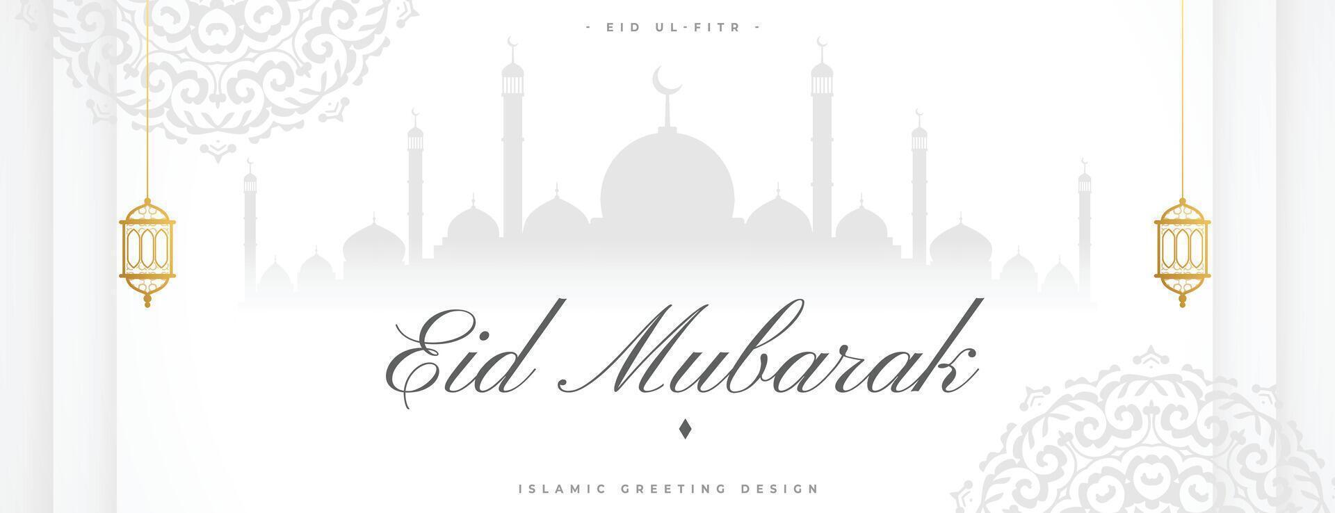 traditionell eid mubarak hälsning baner med islamic Rör vektor