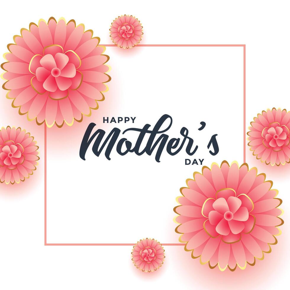 glücklich Mütter Tag schön Blume Hintergrund Design vektor