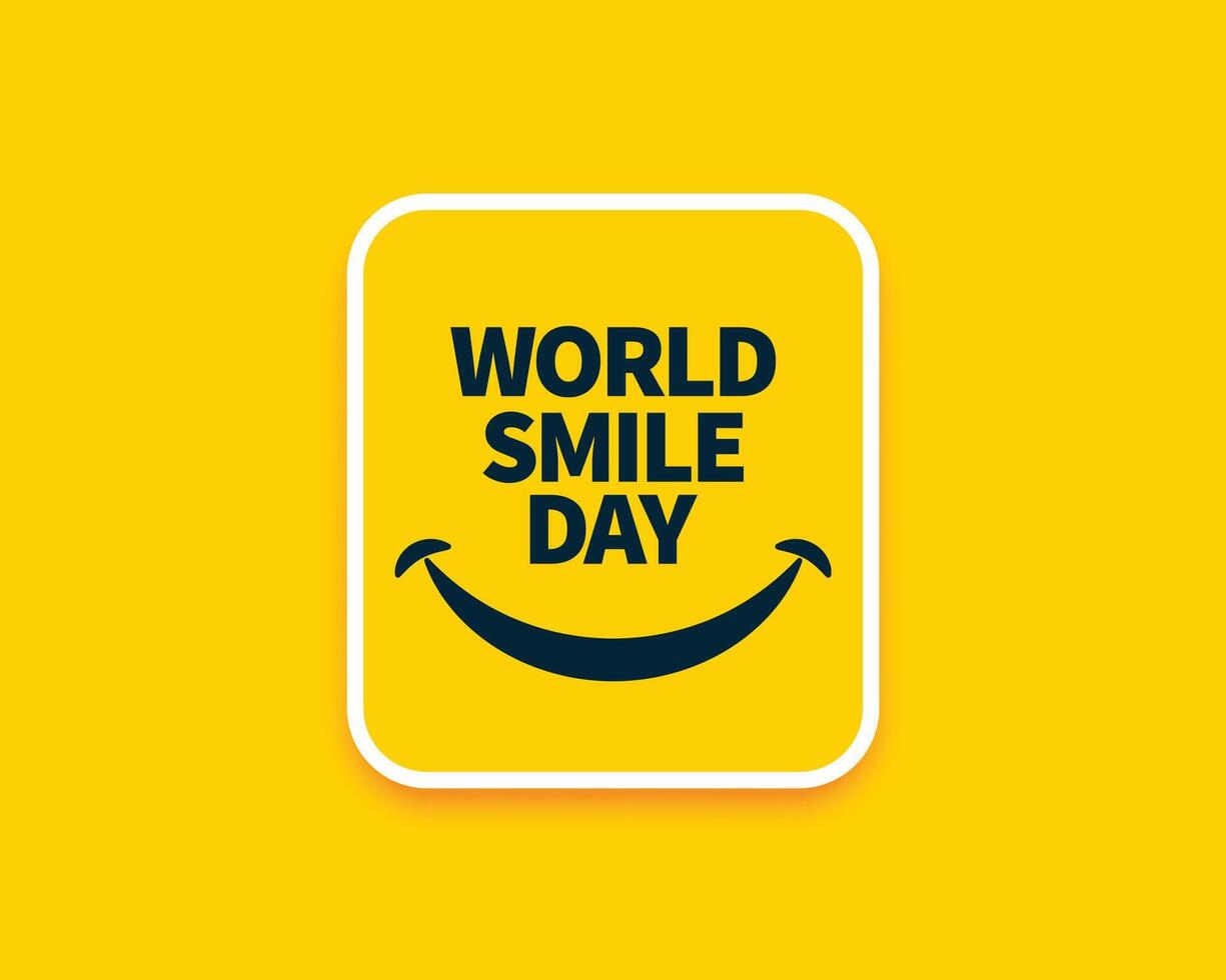 elegant Welt Lächeln Tag Gelb Hintergrund zum froh Emotion und Ausdruck vektor