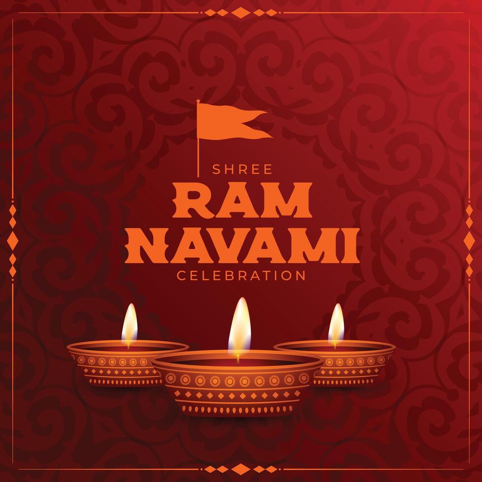 Festival Gruß von RAM Navami Urlaub vektor