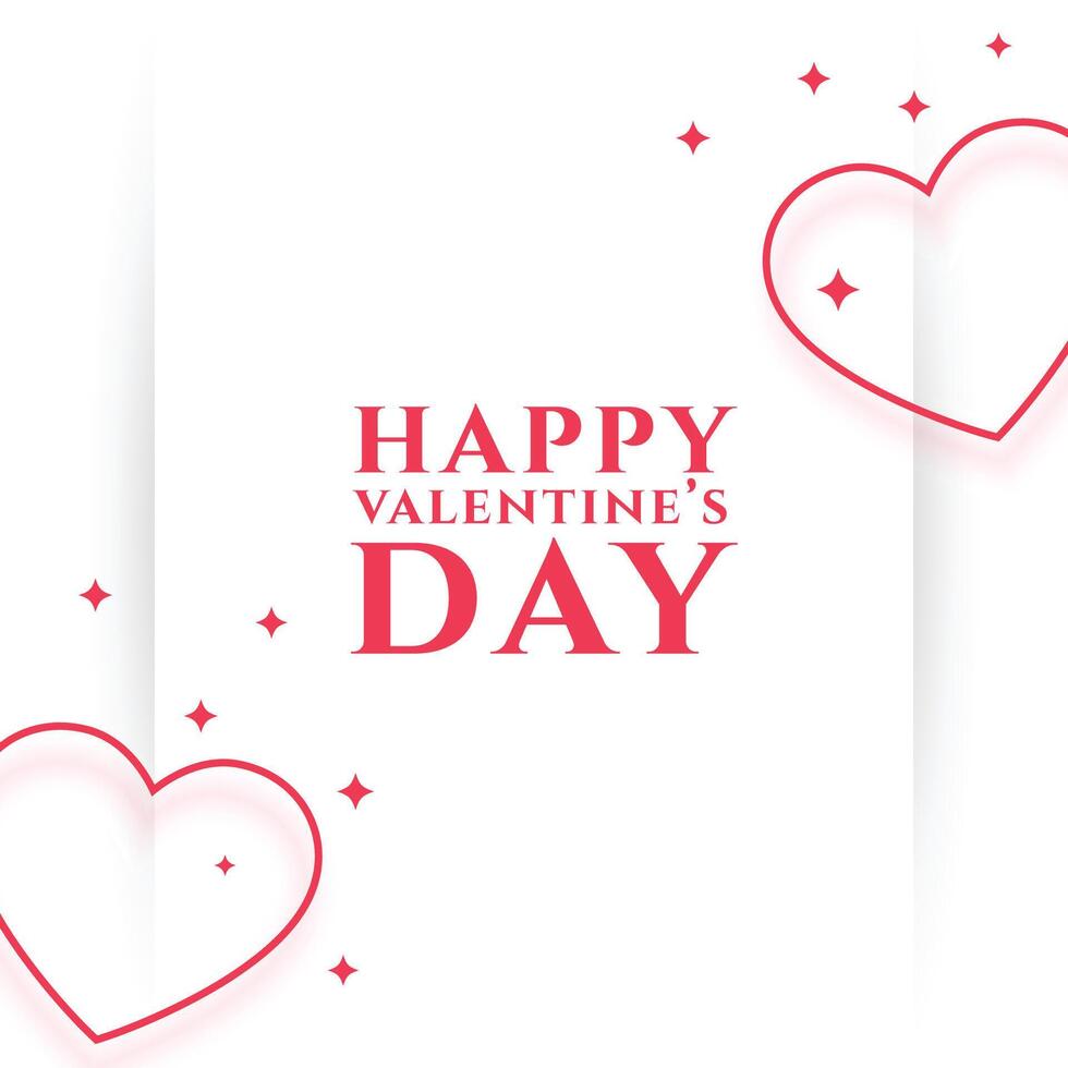 elegant Valentinsgrüße Tag wünscht sich Karte mit rot Herz im Linie Stil vektor