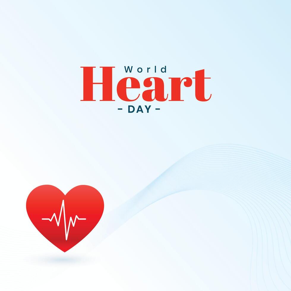 Lycklig värld hjärta dag affisch för medicinsk Stöd och behandling vektor
